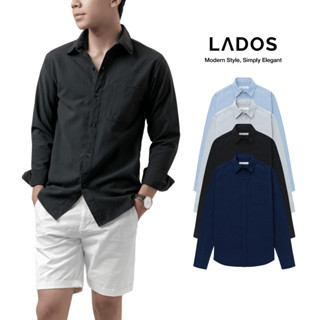 Áo sơ mi dài tay vải Oxford nam cao cấp LADOS - 28024 kiểu dáng công sở