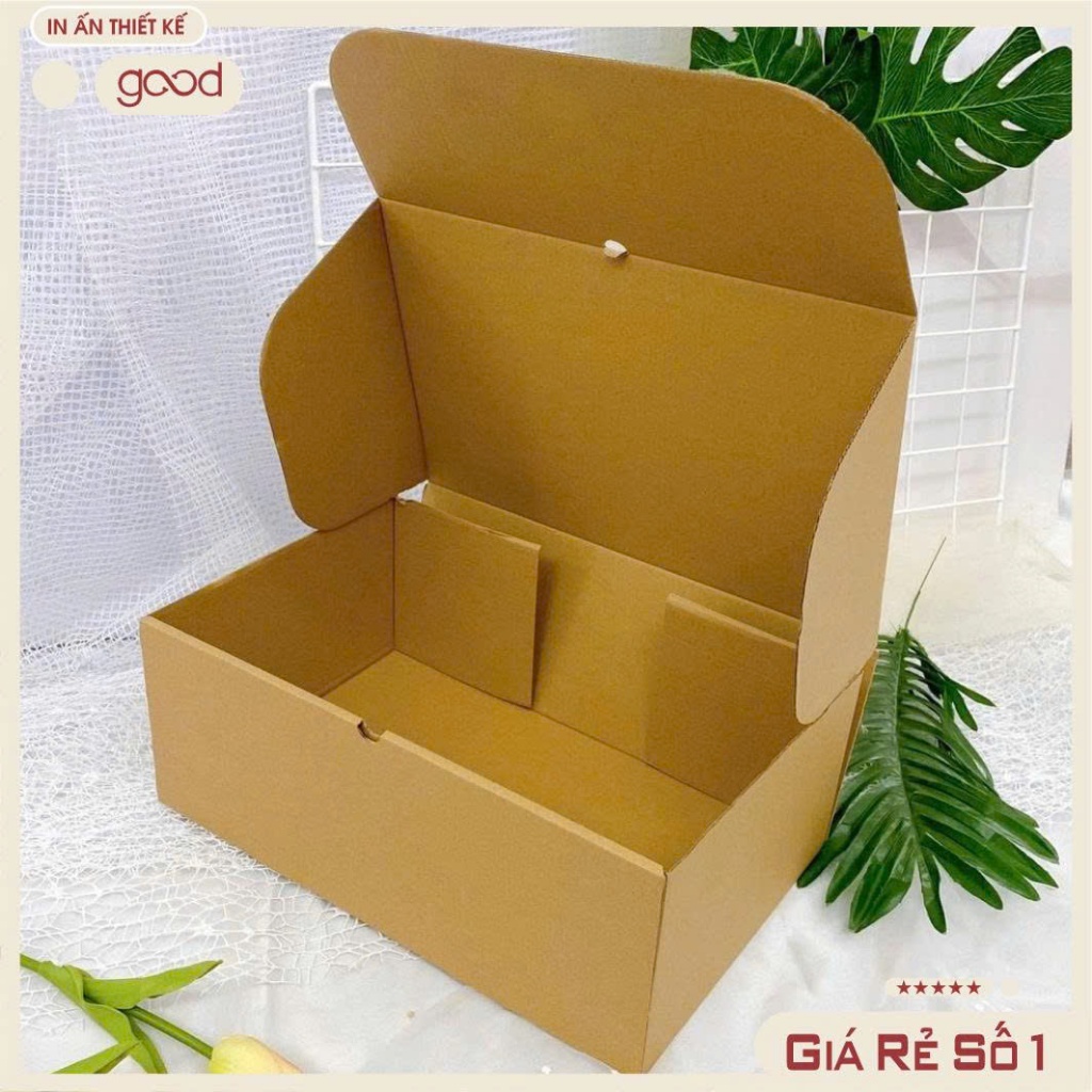 Hộp carton trắng nắp gài, hộp quà to, hộp đựng quần áo, giày dép, hộp carton đóng hàng nhiều size ti