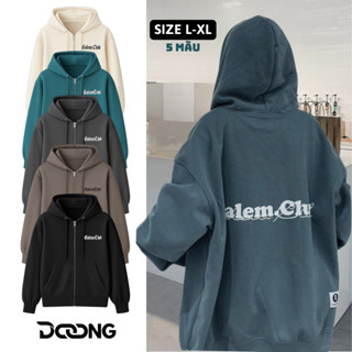 Áo Khoác NỈ CALEM CLUB In Chữ Chất Nỉ Bông Dày Dặn KN21, Áo Hoodie Khóa Kéo Unisex Nam Nữ Form Rộng Nhiều Màu DOONG