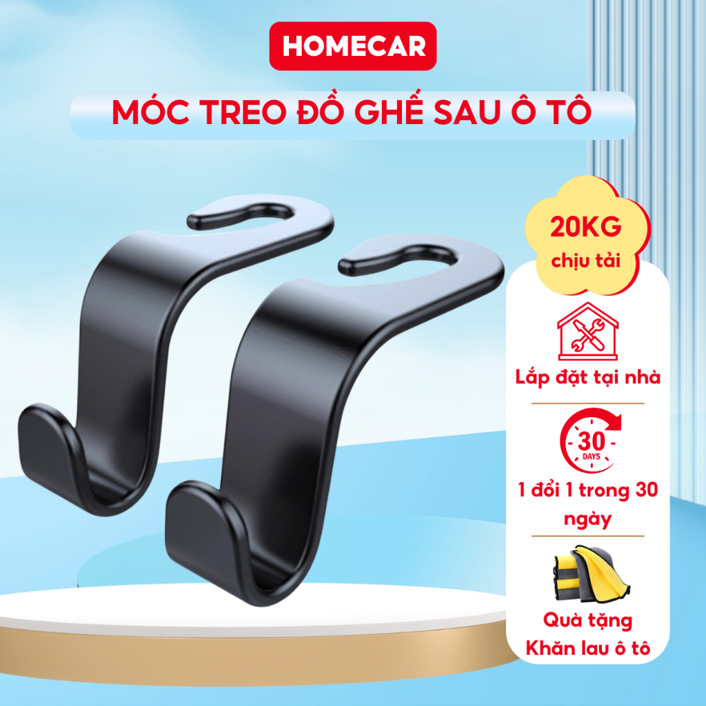 Móc Treo Đồ Ô Tô Đa Năng Sau Ghế Giữ Túi Áo Khoác Ô Dù Tinh Tế Chịu Lực Tốt