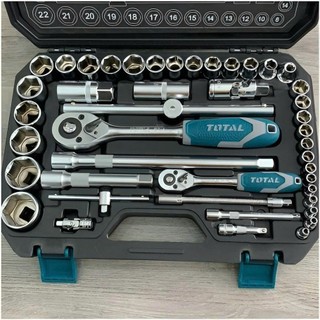 ĐỒ NGHỀ TOTAL Bộ 44 cái socket (1/4+1/2 inch) & cần 2 chiều THT421441 < HÀNG CHÍNH HÃNG >
