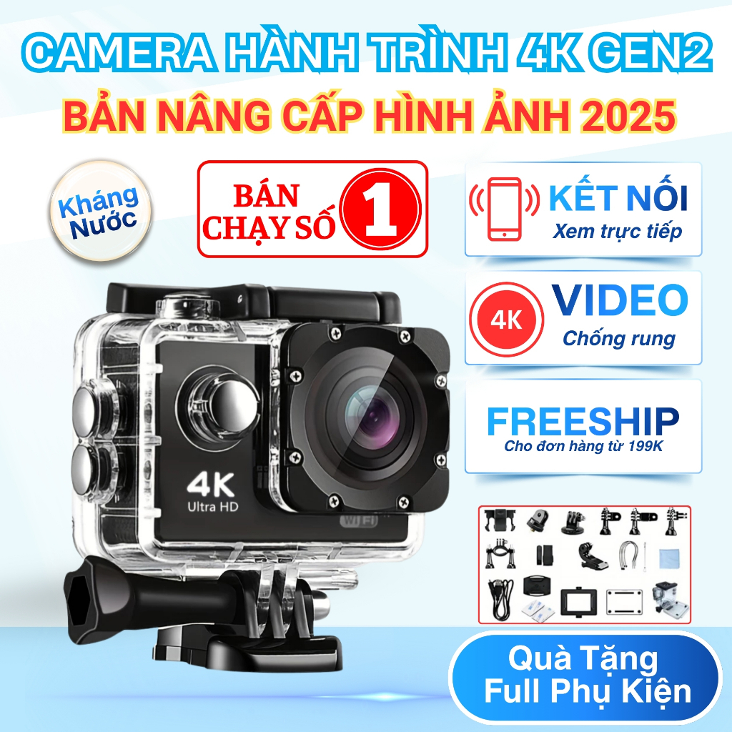 Camera Gopro Pocket mini, Máy quay cầm tay 4K đa chức năng, Máy ảnh mini quay lại mọi hành trình