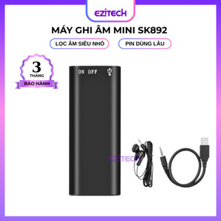 Máy ghi âm mini sk892 thiết bị nghe nhạc mp3 lọc âm siêu nhỏ 8g kèm cáp usb type C và tai nghe