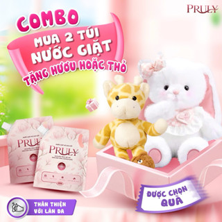Combo 2 Túi Nước Giặt Xả Pruly 2KG – Giặt Sạch Xả Thơm, Lưu Hương Lâu – Tặng Thỏ Bông/Hươu Dễ Thương