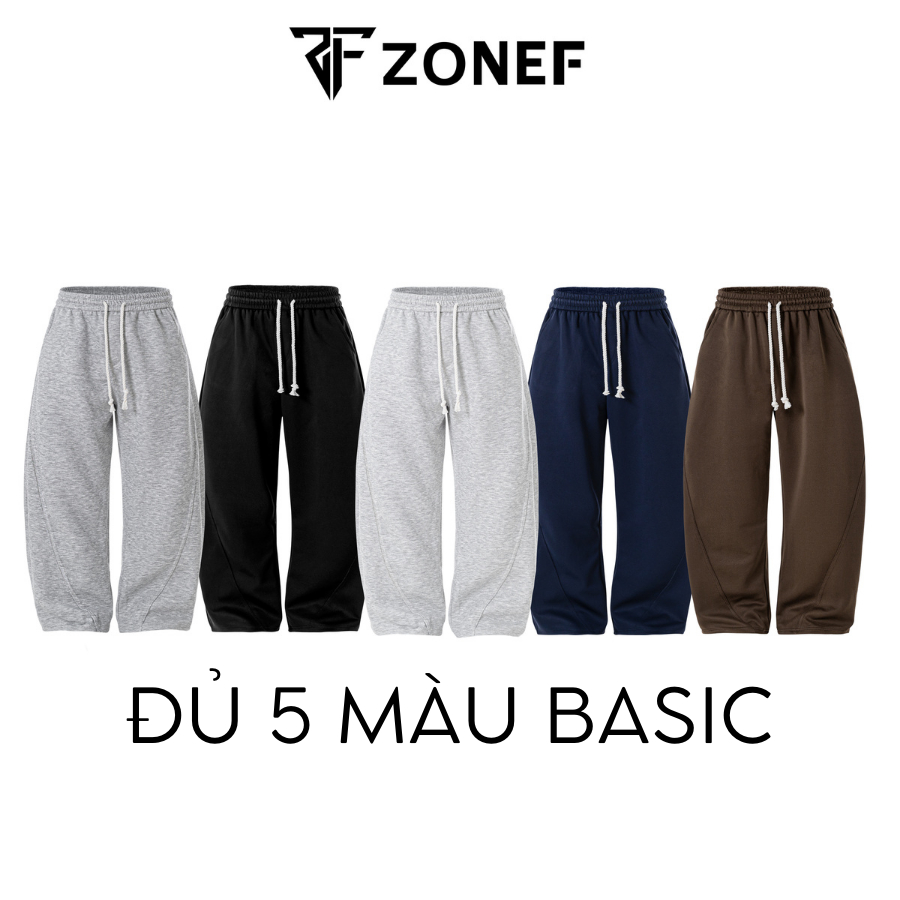 Quần Nỉ Ống Cong Phối Dây Thừng Bản Nhỏ ZONEF STUDIO Nỉ Ép Hàn, Quần Thu Đông Nam Nữ Unisex Phong Cách Streetwear NOC. | BigBuy360 - bigbuy360.vn