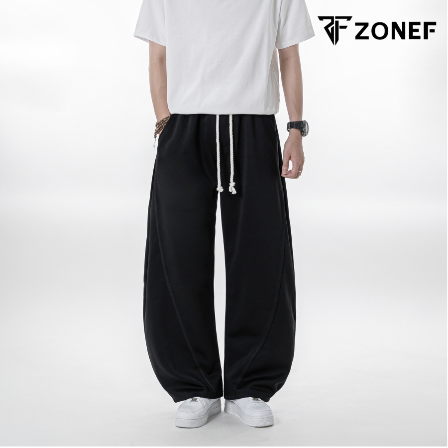 Quần Nỉ Ống Cong Phối Dây Thừng Bản Nhỏ ZONEF STUDIO Nỉ Ép Hàn, Quần Thu Đông Nam Nữ Unisex Phong Cách Streetwear NOC. | BigBuy360 - bigbuy360.vn