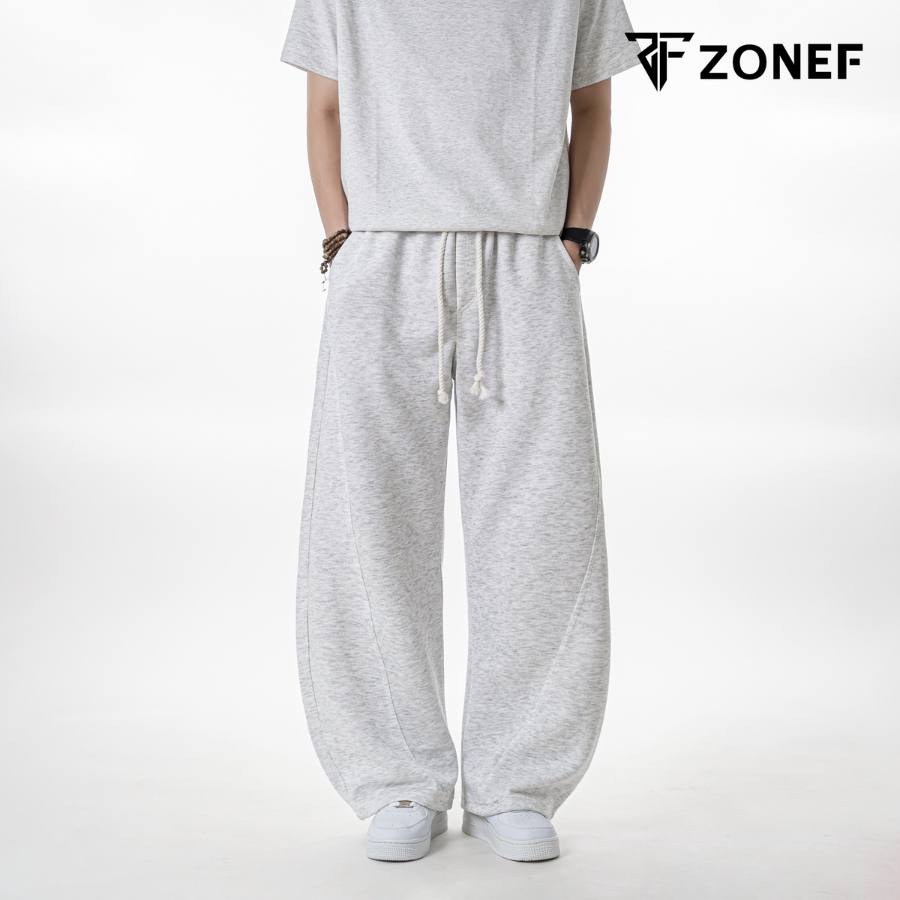 Quần Nỉ Ống Cong Phối Dây Thừng Bản Nhỏ ZONEF STUDIO Nỉ Ép Hàn, Quần Thu Đông Nam Nữ Unisex Phong Cách Streetwear NOC. | BigBuy360 - bigbuy360.vn