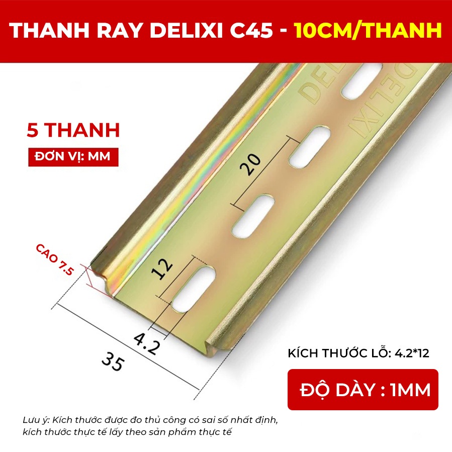 Thanh Ray Gài CB Delixi, Aptomat Nhôm, Thanh Gài Át ,Thanh Nhôm Cài Tủ Điện 10cm, 20cm, 30cm