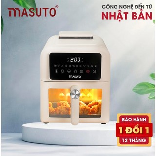 Nồi Chiên Không Dầu Masuto MSKing 6L-1700W 2 Tầng Đốt Nồi Chiên Hơi Nước Phun Sương Vỏ Thép Cacbon 