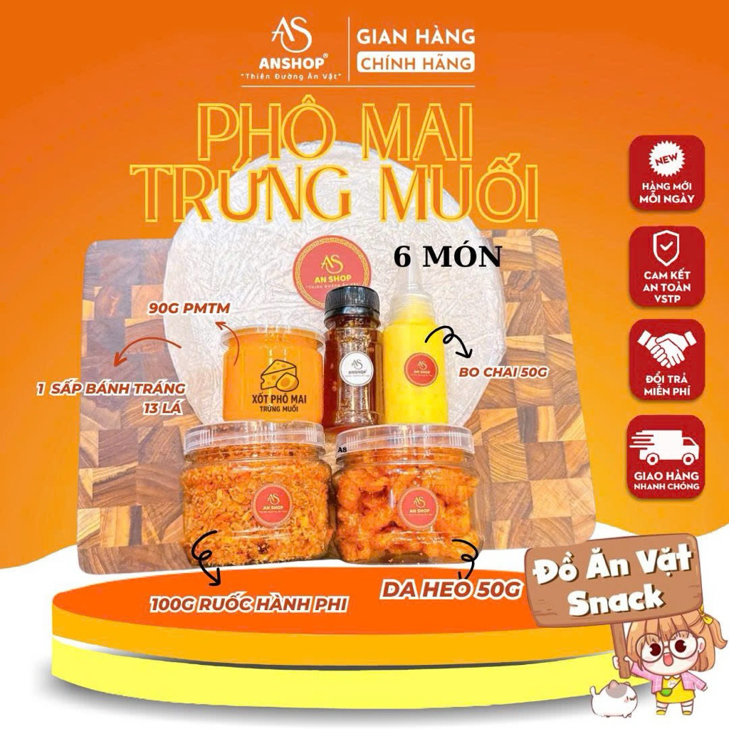 [COMBO XỐT PHÔ MAI TRỨNG MUỐI AN SHOP ] BÁNH TRÁNG AN SHOP