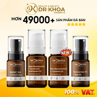 Serum DrCeutics B5 Basic, Niacinamide B3 8%, B3 12%, HA+NMFs Cấp Ẩm Phục Hồi Da 30g/40g/100g