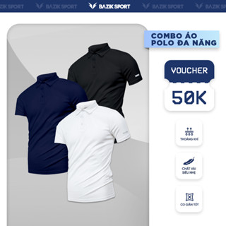 COMBO 2 Áo Polo Nam Đa Năng BAZIK Active Co Giãn 4 Chiều, Vận Động, Đi Làm, Đi Chơi, Thể Thao