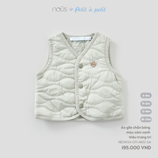 Nous Baby Áo khoác gile chần bông cho bé gái cánh tiên cài cúc thêu họa tiết mềm ấm cho bé từ 7.5-13.5kg BST T9