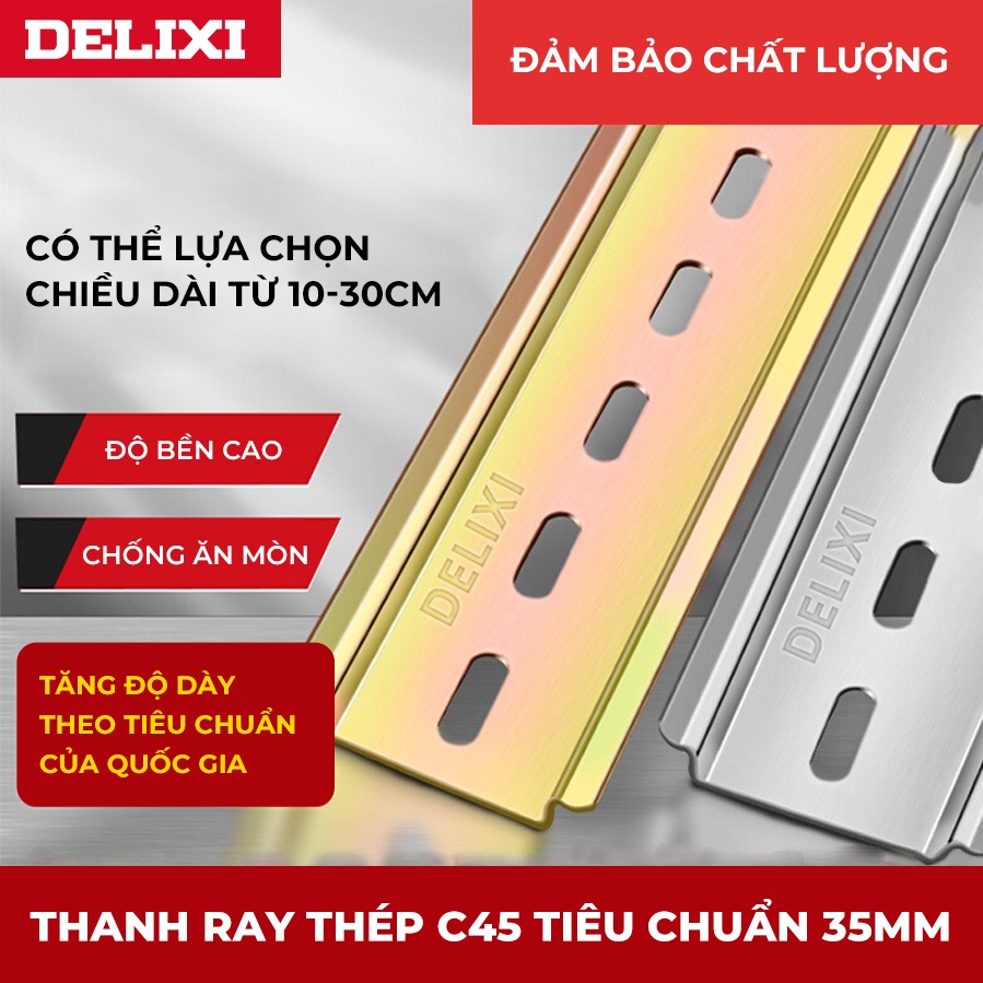Thanh Nhôm Gài CB, Ray Gài Aptomat Delixi Cho Tủ Điện,  Đủ Kích Thước 10cm, 20cm, 30cm