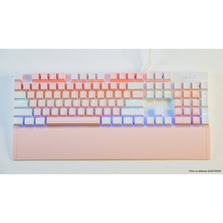  Bàn phím cơ Gaming EMASTER EKM700WP Hồng - Trắng  Full size 104 phím Blue switch kèm kê tay  