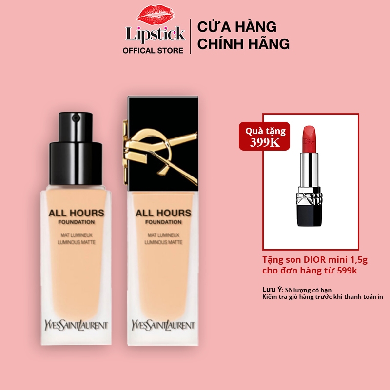 Kem Nền YSL All Hours Foundation Mat Lumineux Luminous Matte 25ml Chính Hãng Lipstick Offical Store