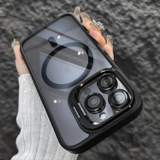  Ốp Lưng iPhone Hỗ Trợ Sạc Không Dây Kèm Cường Lực Bảo Vệ Camera Trong Suốt Chống Rơi - Cho iP 11 12 13 14 15 16 Pro Max 