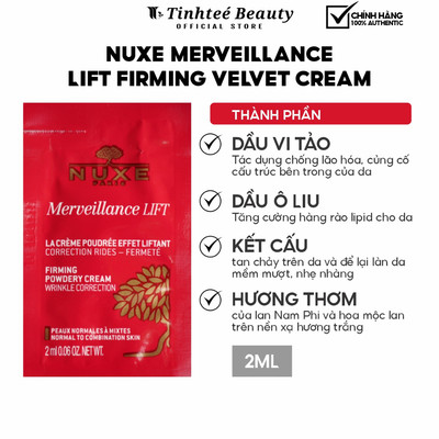 [ Quà tặng không bán ] Kem dưỡng ẩm, chống lão hoá, nâng cơ NUXE Merveillance LIFT Firming Velvet Cream 2ml