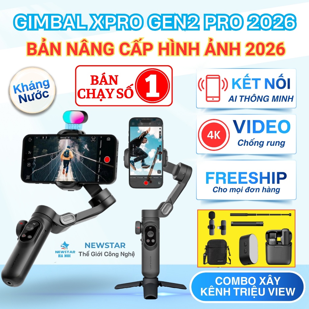 Gimbal Smart X Pro, Gimbal Chống rung điện thoại, Gậy chống rung dành riêng cho chụp ảnh,quay video