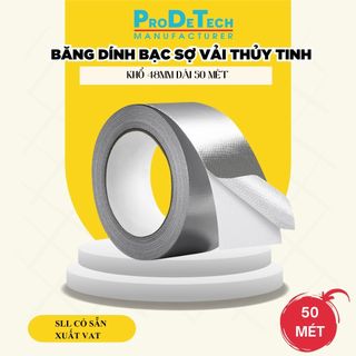  50m băng keo nhôm siêu dính PRO LOẠI 1 dán ống gió dán bảo ôn vải cốt sợi thủy tinh chất lượng cao 