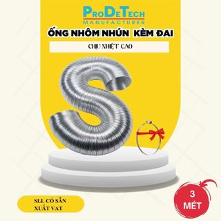  Ống nhôm nhún hút mùi chịu nhiệt thông gió bếp nướng máy sấy tặng kèm đai xiết inox 3m ống 
