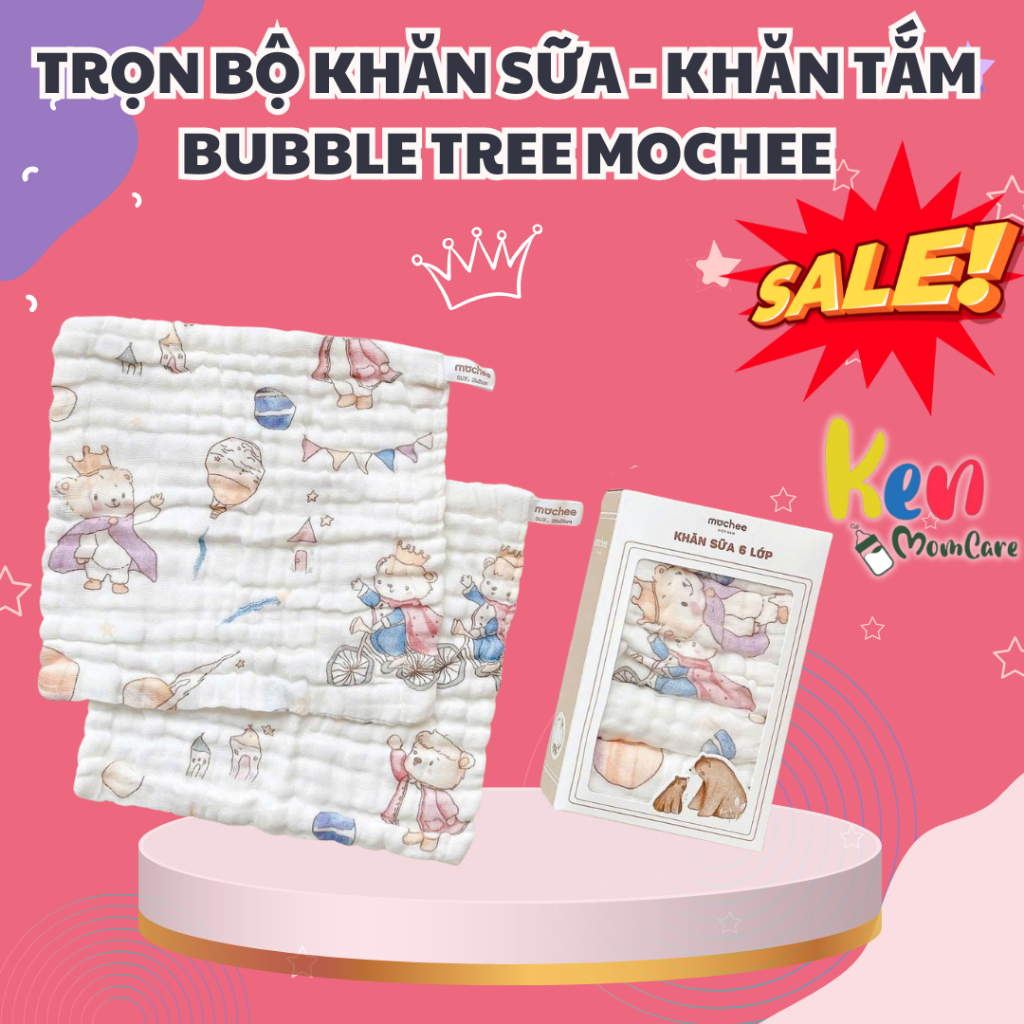 TRỌN BỘ KHĂN SỮA - KHĂN TẮM BUBBLE TREE MOCHEE