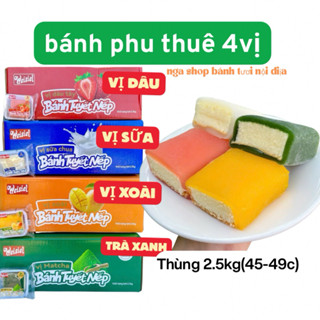 [ĐỦ 4 VỊ] 1Kg 18c Bánh Phu Thê Bông Lan Mochi Đài Loan trà xanh, dâu, sữa , xoài Mềm, Dẻo