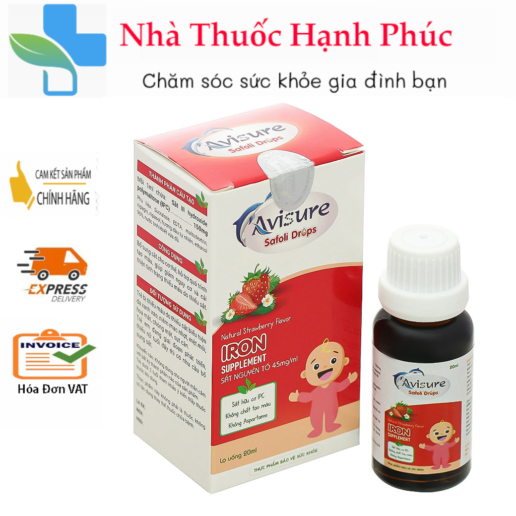 Avisure Safoli Drops bổ sung sắt hữu cơ siro dạng giọt cho bé từ 0 tháng tuổi