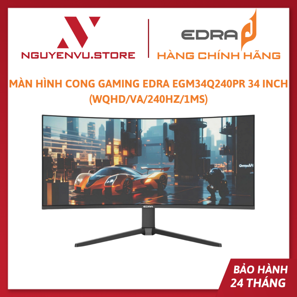 Màn hình Cong gaming EDRA EGM34Q240PR 34 inch (WQHD/VA/240Hz/1ms) - Hàng chính hãng