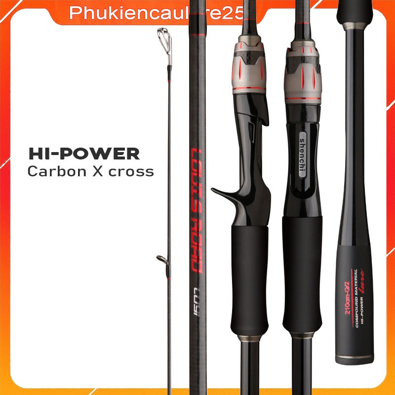 Cần câu lure 2 khúc HI-POWER chất liệu carbon xoắn X toàn thân độ cứng M phukiencaulure25 cần câu lu