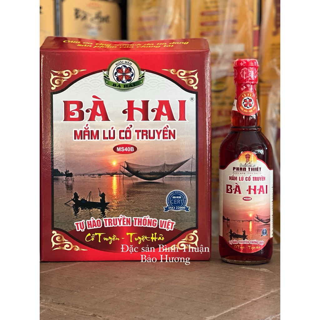NƯỚC MẮM PHAN THIẾT - NƯỚC MẮM BÀ HAI MS40B ( THÙNG ĐỎ 6 CHAI X 500ML )