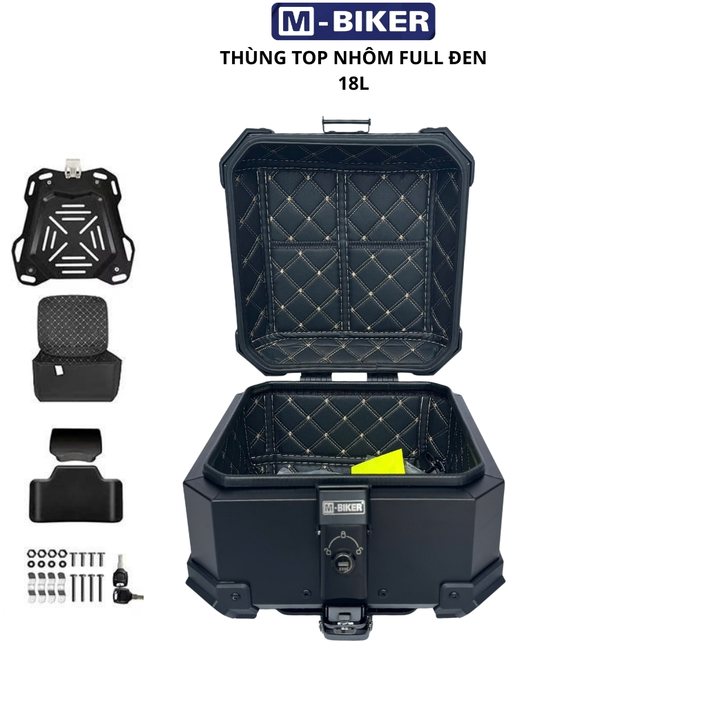 [Chính hãng]Thùng top, thùng nhôm xe máy, thùng nhôm mbiker chất liệu nhôm, sơn tĩnh điện.