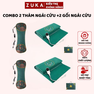 Combo 2 Thảm Ngải Cứu Điện+2 Gối Ngải Cứu Điện Sưởi Ấm,Giảm Đau Vai Gáy, Lưng, Khớp (YATASMART)