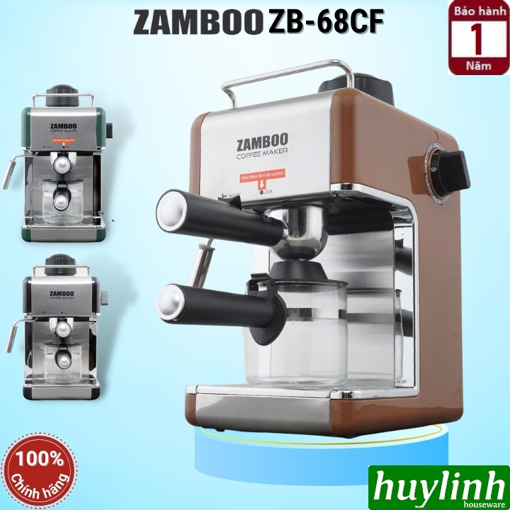 Máy pha cà phê gia đình Zamboo ZB-68CF - 800W - áp lực bơm 3.5 bar