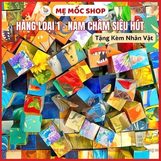   100 TẶNG 10  Khối Nam Châm Xếp Hình Khối Xây Dựng Mô Hình Memocshop Giáo Dục Cho Trẻ Em 