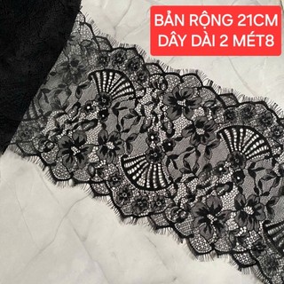 Ren mi lưới ,màu đen và màu trắng , bản rộng 21 cm.(1 dây)