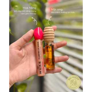 [bill Pháp chính chủ] Son dưỡng môi Nuxe mật ong Honey Lip Oil 10ml/ Hoa hồng Rose Lip Serum 8ml