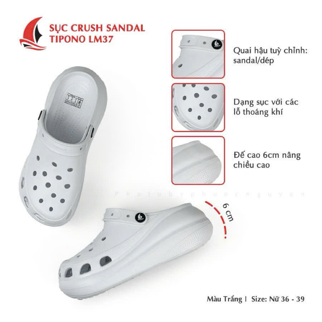 Sục TiPoNo đế bằng  L37 size từ 36-39