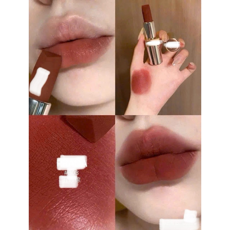 Son Prada Hyper Matte B03  Màu Đỏ Nâu Đất full box