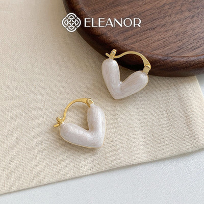 Bông tai chuôi bạc 925 Eleanor Accessories trái tim khuyên tai nữ phụ kiện trang sức 10655