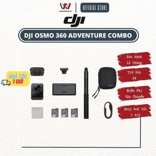  Máy quay 360 độ DJI Osmo 360 Adventure Combo - Quay 8K trọn bộ phụ kiện 3 pin & dock sạc 