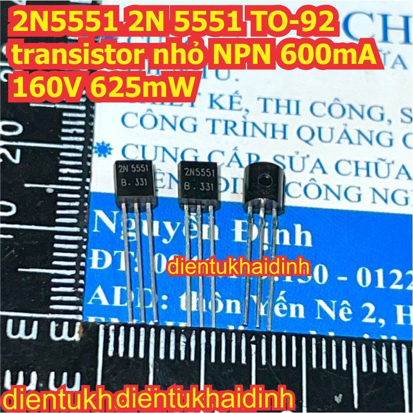 50 con 2N5551 2N 5551 N5551 TO-92 transistor nhỏ NPN 600mA 160V 625mW kde2715