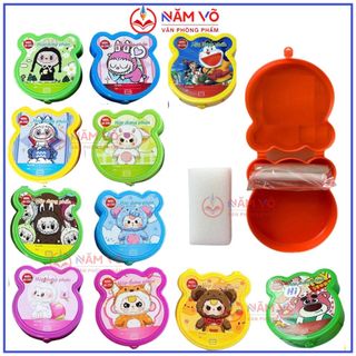[GẤU] COMBO 2 HỘP Đựng Phấn 2 Ngăn Hình Gấu Dễ Thương Aihao AH2202 3 Trong 1 Kèm 2 Cây Phấn và Moust Lau Bảng Ngẫu Nhiên