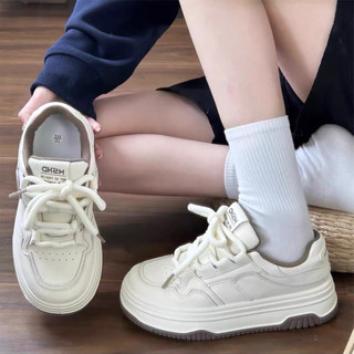  Giày thể thao nữ đế dày sneaker cá tính phối màu hot trend- giày nữ trắng nâu Hàn Quốc 