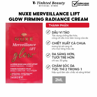 Kem dưỡng nâng cơ và chống lão hóa chuyên sâu NUXE Merveillance LIFT Glow Firming Radiance Cream 2ml
