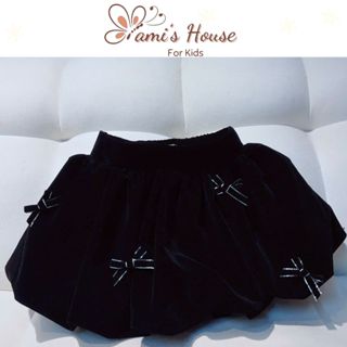 [HỎA TỐC HCM]Chân Váy Bí Chất Nhung Đen/Đỏ Kèm Quần Trong Cho Bé Size[12-39kg],Chân Váy Bé Gái Xinh Xắn, Fami House