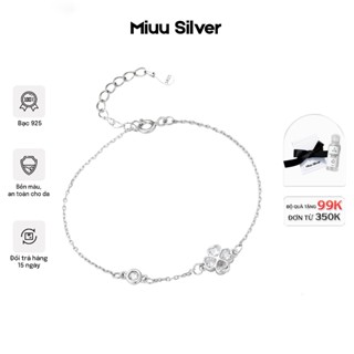 Vòng tay bạc Miuu Silver, lắc tay nữ Lucky Bloom cỏ 4 lá may mắn