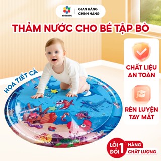 [TẶNG BƠM] Thảm Nước Cho Bé Loại Lớn 100x100cm, Nệm Nước Hoạt Hình Làm Mát