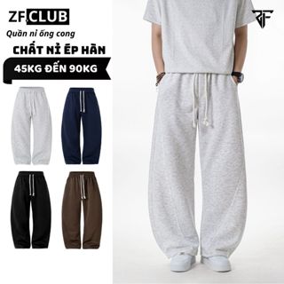 Quần Nỉ Ống Cong Phối Dây Thừng Bản Nhỏ ZONEF CLUB Chất Nỉ Ép Hàn Dày Dặn Quần Thu Đông Phong Cách Streetwear Nam Nữ NOC