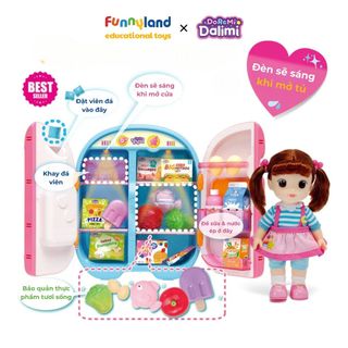 Đồ chơi tủ lạnh Dalimi với phụ kiện đồ ăn từ thương hiệu Hàn Quốc